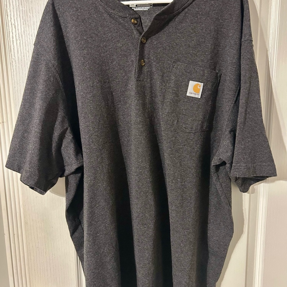 Carhartt Men's Charcoal Henley Shirt - Picture 2 of 2